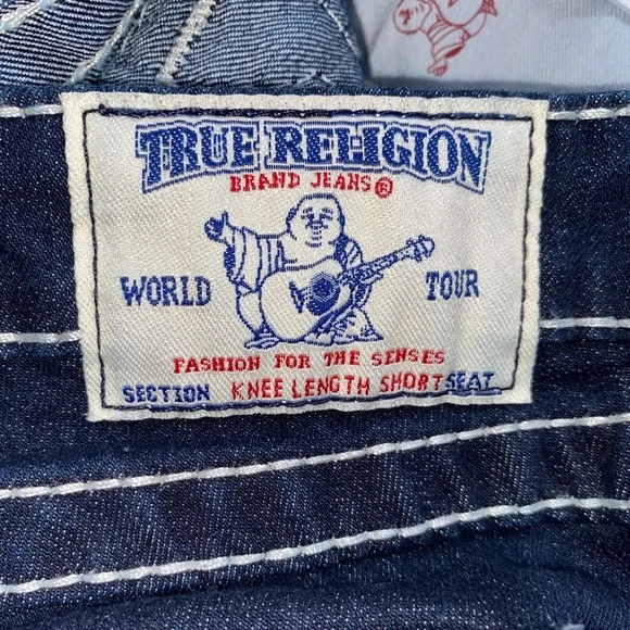 True religion |denim knee  length shorts | size 28 - Picture 3 of 9